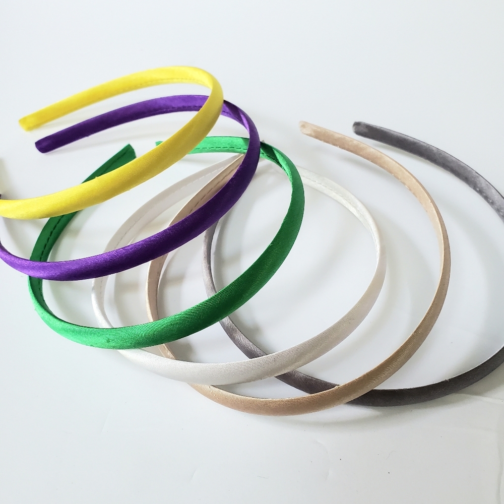 Girls -6- Solid Satin Headbands